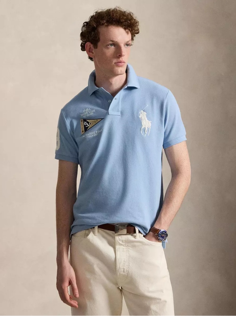 Polo by Ralph Lauren Sky Blue Embroidered Crest Polo